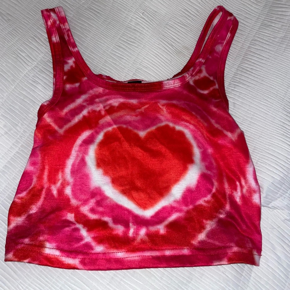 Shein pink and red tye dye cropped tank. Worn 2 times❤️
